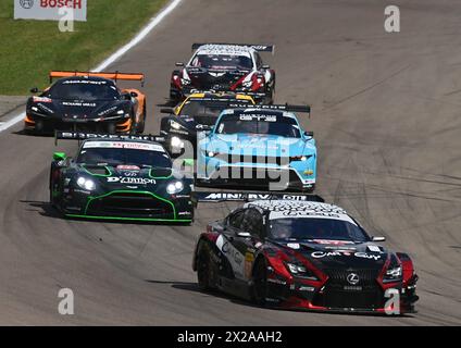 Imola, Frankreich. April 2024. © PHOTOPQR/OUEST FRANCE/Franck Dubray ; Imola ; 21/04/2024 ; Sport Automobile WEC championnat du Monde d' Endurance sur le Circuit d' Imola en Italie. AKKODIS ASP TEAM Lexus Nr. 87 Pilotée par Takeshi Kimura, Esteban Masson, Jose Maria Lopez PROTONENWETTBEWERB Ford Mustang Nr. 77 Pilotée par Ryan Hardwick, Zacharie Robichon, Benjamin Barker7 (Foto Franck Dubray) - Langstreckenrennen - WEC - 6 Stunden Imola Qualifiyng Rennen 21. APRIL 2024 Credit: MAXPPP/Alamy Live News Stockfoto