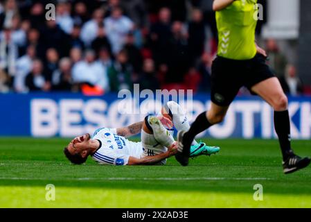 Kopenhagen, Dänemark. April 2024. Superliga-Spiel zwischen dem FC Kopenhagen und Silkeborg IF in Parken in Kopenhagen Sonntag, 21. April 2024. (Foto: Ida Marie Odgaard/Scanpix 2024) Credit: Ritzau/Alamy Live News Stockfoto