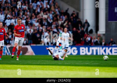 Kopenhagen, Dänemark. April 2024. Superliga-Spiel zwischen dem FC Kopenhagen und Silkeborg IF in Parken in Kopenhagen Sonntag, 21. April 2024. (Foto: Ida Marie Odgaard/Scanpix 2024) Credit: Ritzau/Alamy Live News Stockfoto