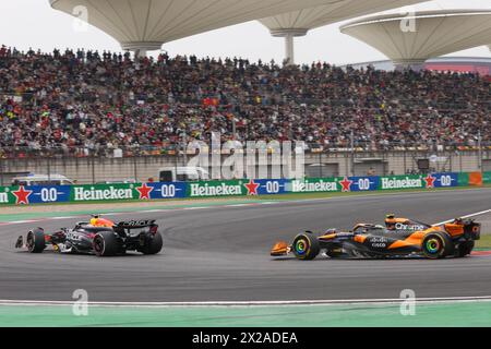 Shanghai, China. April 2024. Die Fahrer treten am 21. April 2024 beim Formel-1-Rennen auf dem Shanghai International Circuit in Shanghai, China, an. Quelle: Wang Xiang/Xinhua/Alamy Live News Stockfoto