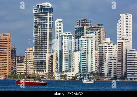 Bahia de Las Animas, Bocagrande, Cartagena de Indias, Bolivar, Kolumbien, Südamerika Stockfoto