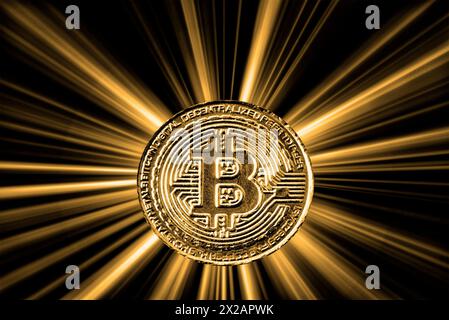 Bitcoin-virtuelle Zahlung-System-Konzept Stockfoto
