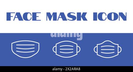 Gesichtsmaske Symbol Vektor Gesicht covid 19 Schutzmaske Symbol Set Illustration Stock Vektor