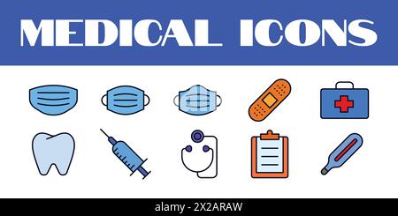 Healthcare Icons Vektor medizinische Illustration Vektor Icons Arzt Icons Set Stock Vektor