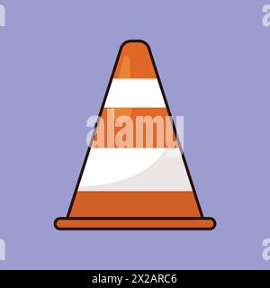 Verkehrskegel, Sicherheitsausrüstung, Straße. Cartoon. Vektor Für Traffic Cone-Symbol. Stock Vektor