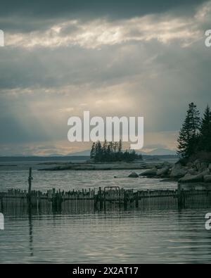 Dramatische Sturmwolken in Stonington, Maine Stockfoto