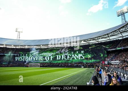 Rotterdam, Niederlande. April 2024. Rotterdam - Feyenoord Fans beim KNVB Cup Finale/KNVB Bekerfinale zwischen Feyenoord und NEC im Stadion Feijenoord de Kuip am 21. April 2024 in Rotterdam, Niederlande. Credit: Box to Box Pictures/Alamy Live News Stockfoto
