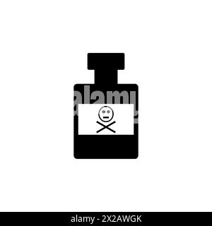 Glasgiftflasche flaches Vektorsymbol. Einfaches, ausgefülltes Symbol auf weißem Hintergrund Stock Vektor