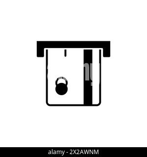 Flaches Vektorsymbol für ATM-Kartensteckplatz. Einfaches, ausgefülltes Symbol auf weißem Hintergrund Stock Vektor