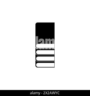 Symbol für den flachen Vektor des Buchstapels. Einfaches, ausgefülltes Symbol auf weißem Hintergrund. Designvorlage für Buchstapel-Zeichen für Web- und Mobile-UI-Element Stock Vektor
