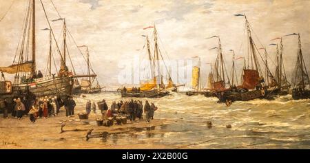 Fishing Pinks in Breaking Waves, Hendrik Willem Mesdag, ca. 1875-1885, Amsterdam, Niederlande Stockfoto