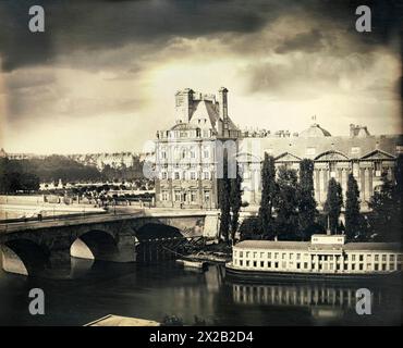 Der Pavillon de Flore und die Tuilerien im Jahr 1849 Stockfoto