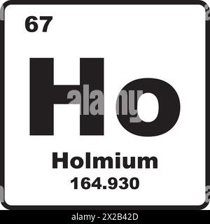 Holmium-Symbol, chemisches Element im Periodensystem Stock Vektor