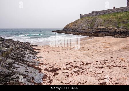 Sandstrände bei Peel auf der isle of man. Das ist Fenella Beach Peel. Stockfoto