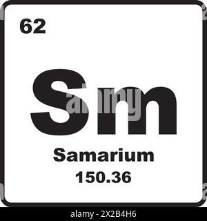 Samarium-Symbol, chemisches Element im Periodensystem Stock Vektor