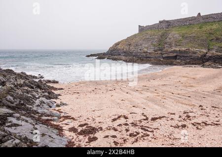 Sandstrände bei Peel auf der isle of man. Das ist Fenella Beach Peel. Stockfoto