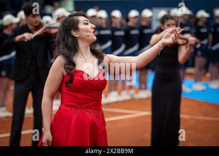 Barcelona, Spanien. April 2024. Abschlussfeier beim finalen ATP 500 Barcelona Open Banc Sabadell 2024 Spiel im Real Club de Tenis de Barcelona, Spanien am 21. April 2024. Foto: Felipe Mondino/SIPA USA Credit: SIPA USA/Alamy Live News Stockfoto