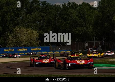 Imola Circuit, Bologna, Emilia-Romagna, Italien. April 2024. 2024 FIA-Langstrecken-Weltmeisterschaft, 6 Stunden Imola, Renntag; Ferrari AF Corse Credit: Action Plus Sports/Alamy Live News Stockfoto