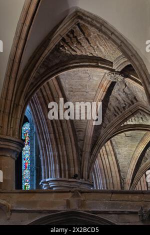 Hexham Abbey ist eine denkmalgeschützte Kirche, die St. Andrew in der Stadt Hexham, Northumberland, im Nordosten Englands gewidmet ist. Stockfoto