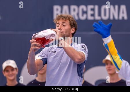 Barcelona, Spanien. April 2024. Casper Ruud Gewinner des Barcelona Open Tennis Turniers gegen Casper Ruud in Barcelona, Spanien, Sonntag, 21. April 2024 (Foto: Eric Renom/LaPresse) Credit: LaPresse/Alamy Live News Stockfoto