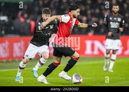 Rotterdam, Niederlande. April 2024. Rotterdam - Alireza Jahanbakhsh von Feyenoord beim KNVB Cup Finale/KNVB Bekerfinale zwischen Feyenoord und NEC im Stadion Feijenoord de Kuip am 21. April 2024 in Rotterdam, Niederlande. Credit: Box to Box Pictures/Alamy Live News Stockfoto