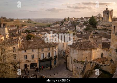 Blick aus der Weinregion Saint-Emilion, Frankreich Stockfoto