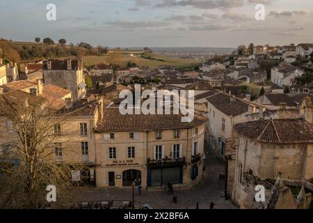 Blick aus der Weinregion Saint-Emilion, Frankreich Stockfoto