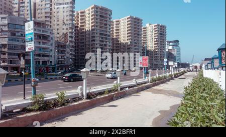 Al Saraiya Beach in Alexandria, Ägypten Stockfoto