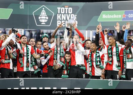 Rotterdam, Niederlande. April 2024. ROTTERDAM, Stadion de Kuip, 21-04-2024, Saison 2023/2024, Niederländisch (KNVB beker) Pokalfinale zwischen Feyenoord und NEC. Beschreibung: Pro Shots/Alamy Live News Stockfoto