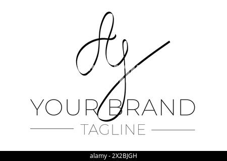 AJ Initial abstraktes kalligraphisches Firmenlogo Stock Vektor