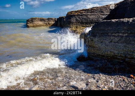 Fisherman's Cottages Beach, Moelfre, Anglesey, Nordwales Stockfoto