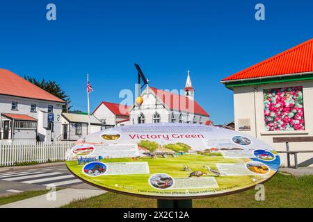 Victory Green, Ross Road, Port Stanley, Falklandinseln, Großbritannien Stockfoto