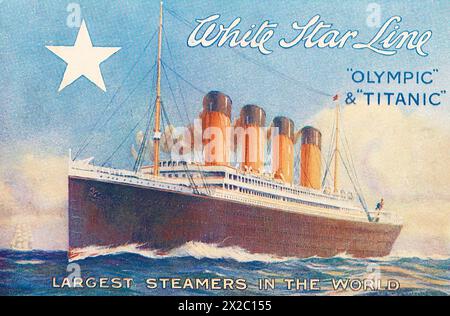 White Star Line - Olympische Spiele und Titanic - 1910 Stockfoto