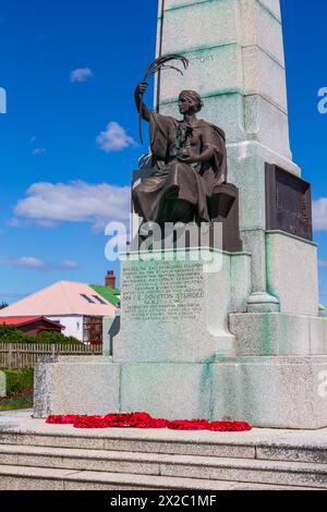 WW1 Battle Memorial, Port Stanley, Falklandinseln, Großbritannien Stockfoto