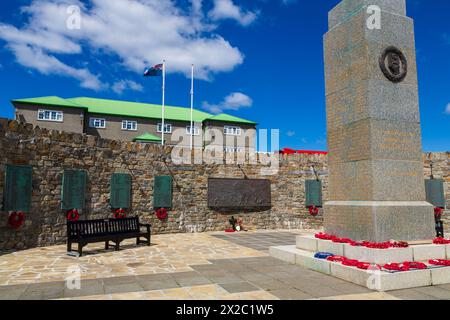 Liberation Monument, Port Stanley, Falklandinseln, Großbritannien Stockfoto