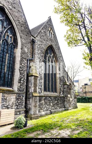 Außenansicht der Emmanuel Parish Church von 1852 von George Gilbert Scott in Forest Gate, Newham, London, England Stockfoto