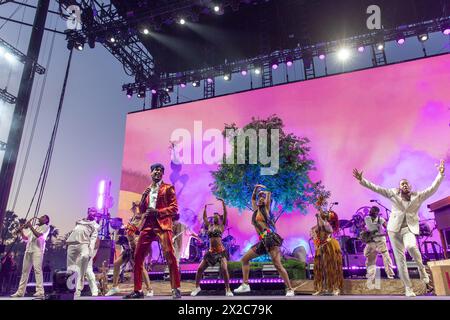 Indio, USA. April 2024. Jon Batiste während des Stagecoach Music Festivals im Empire Polo Club am 20. April 2023 in Indio, Kalifornien (Foto: Daniel DeSlover/SIPA USA) Credit: SIPA USA/Alamy Live News Stockfoto