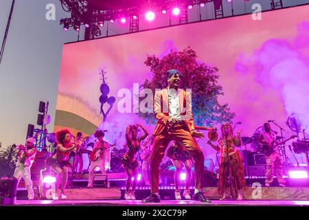 Indio, USA. April 2024. Jon Batiste während des Stagecoach Music Festivals im Empire Polo Club am 20. April 2023 in Indio, Kalifornien (Foto: Daniel DeSlover/SIPA USA) Credit: SIPA USA/Alamy Live News Stockfoto