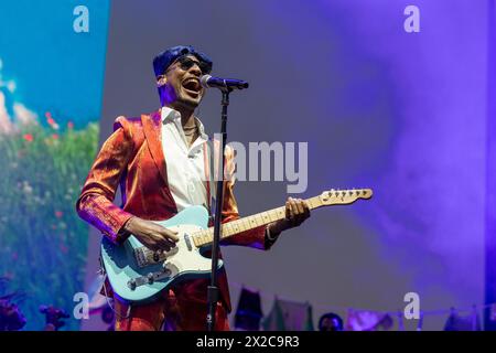 Indio, USA. April 2024. Jon Batiste während des Stagecoach Music Festivals im Empire Polo Club am 20. April 2023 in Indio, Kalifornien (Foto: Daniel DeSlover/SIPA USA) Credit: SIPA USA/Alamy Live News Stockfoto