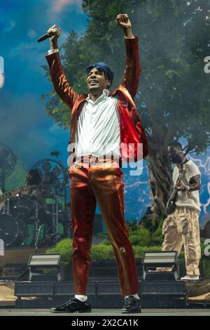 Indio, USA. April 2024. Jon Batiste während des Stagecoach Music Festivals im Empire Polo Club am 20. April 2023 in Indio, Kalifornien (Foto: Daniel DeSlover/SIPA USA) Credit: SIPA USA/Alamy Live News Stockfoto