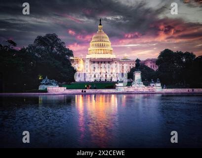 Das Capitol Building, Sitz des Senats und des US-Repräsentantenhauses in der National Mall, Washington DC. Stockfoto
