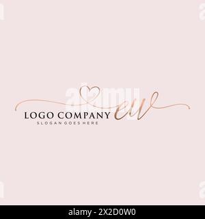 EW Beauty Monogramm und elegantes Logo Stock Vektor