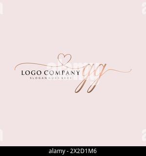 GG Beauty Monogramm und elegantes Logo Stock Vektor