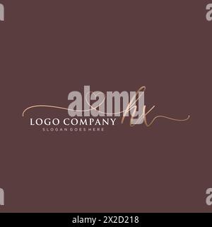 HX Beauty Monogramm und elegantes Logo-Design Stock Vektor