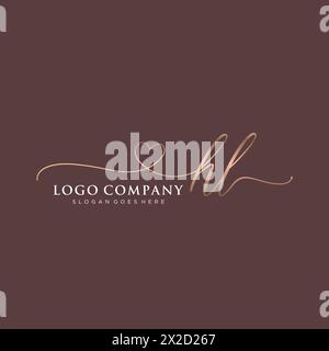 HL Beauty Monogramm und elegantes Logo Stock Vektor