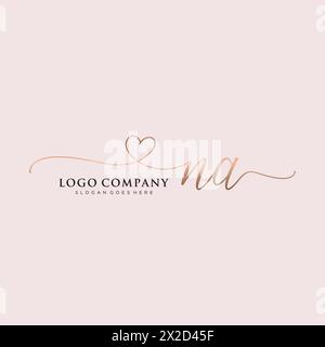 Na Beauty Monogramm und elegantes Logo-Design Stock Vektor