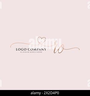 RO Beauty Monogramm und elegantes Logo Stock Vektor
