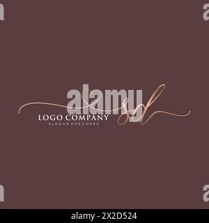SD Beauty Monogramm und elegantes Logo-Design Stock Vektor