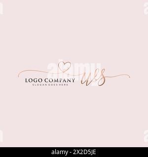 WS Beauty Monogramm und elegantes Logo-Design Stock Vektor