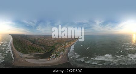 360 Grad Panorama Ansicht von Ocean Beach 360 Luftdrohnen Panorama in Nicaragua